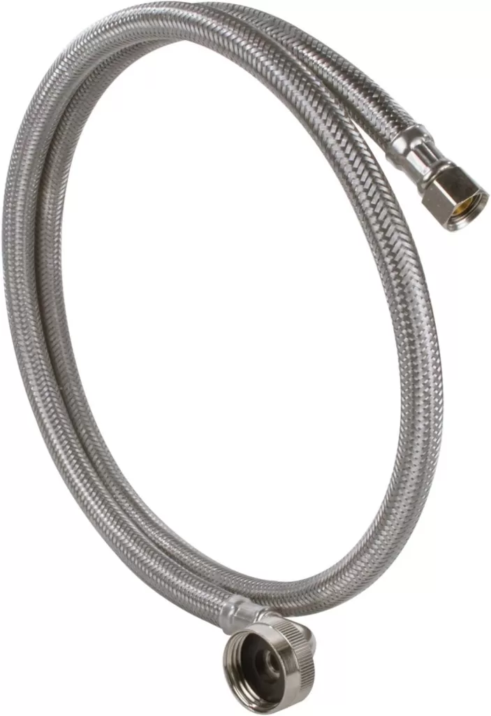 Certified Appliance Accessories Dishwasher Hose with 90 degree FGH Elbow, Water Supply Line, 5 Feet, Premium Braided Stainless Steel with PVC Core, Silver/Pewter, DW60SSL