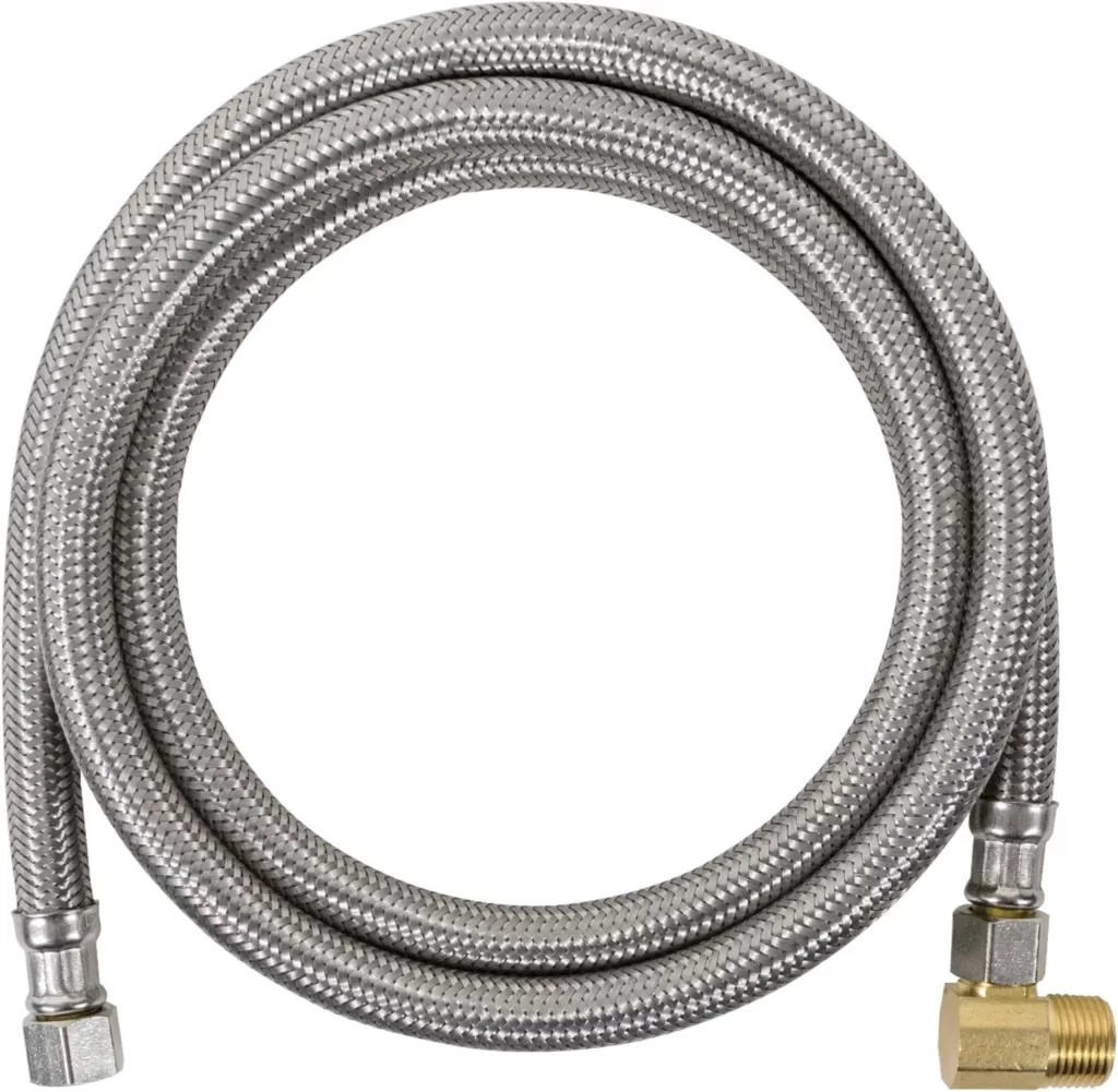 Certified Appliance Accessories Dishwasher Hose with 90 Degree MIP Elbow, Water Supply Line, 6 Feet, PVC Core with Premium Braided Stainless Steel, Gray, 72, DW72SSBL