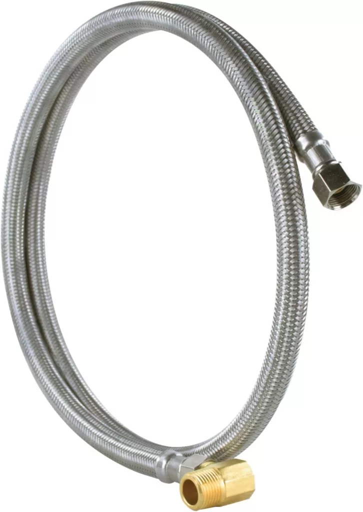 Certified Appliance Accessories Dishwasher Hose with 90 Degree MIP Elbow, Water Supply Line, 6 Feet, PVC Core with Premium Braided Stainless Steel, Gray, 72, DW72SSBL