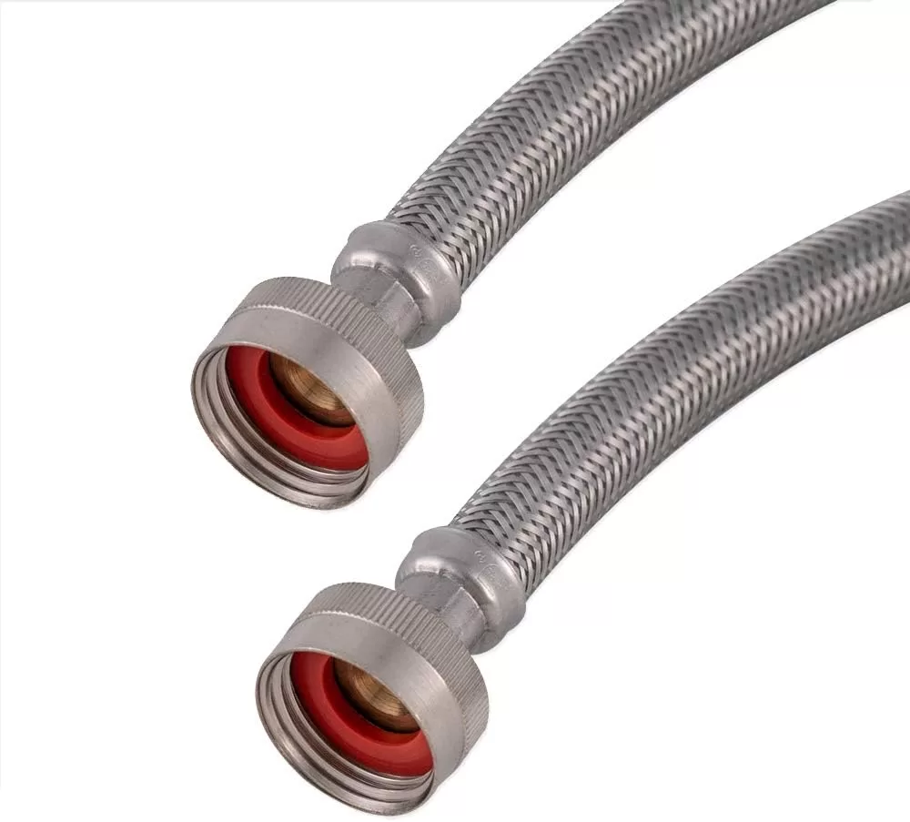 Eastman Washing Machine Hose, 3/4 Inch FHT Connection, 4 Foot Braided Stainless Steel, 48367
