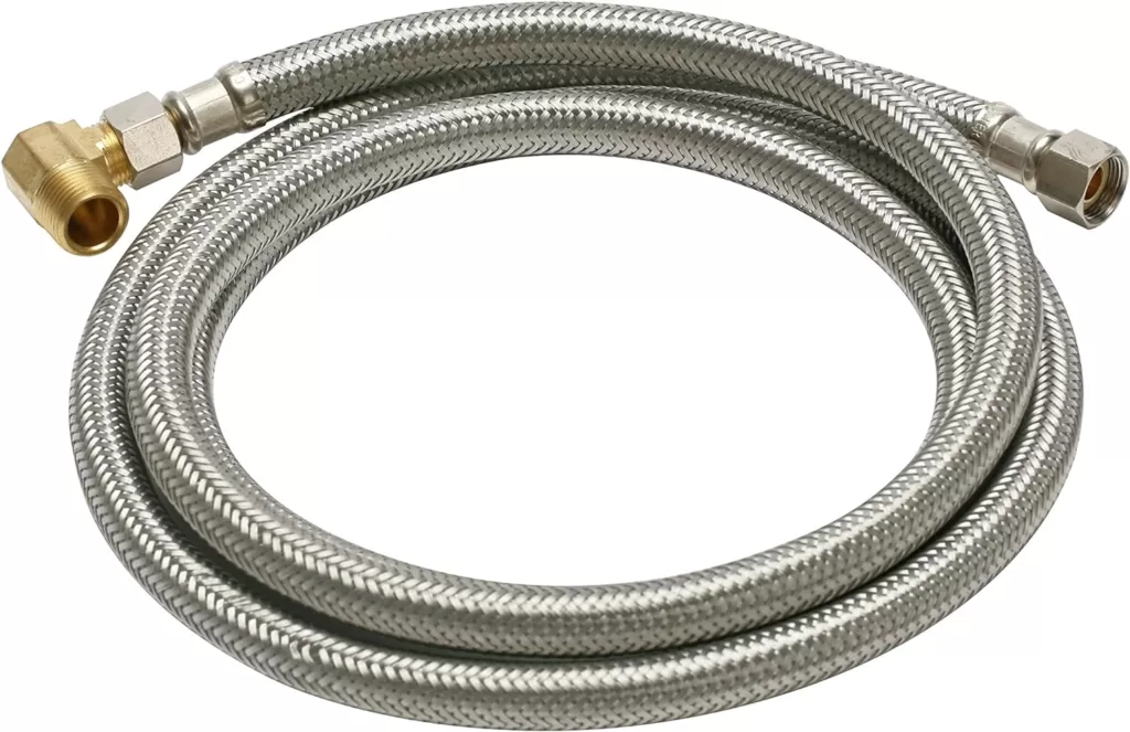 Fluidmaster B6W48 Dishwasher Connector With 3/8-Inch Elbow Fitting, Braided Stainless Steel - 3/8 Female Compression Thread x 3/8 Female Compression Thread, 4 Ft. (48-Inch) Length, 1 Count (Pack of 1)