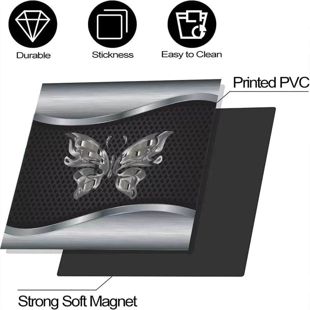 Metal Butterfly Stainless Steel Pattern Dishwasher Sticker Decal Magnet, Front Decorative Door Cover, Home Kitchen Cabinet Decor Panel Sticker Reusable, 23W x 26H inches