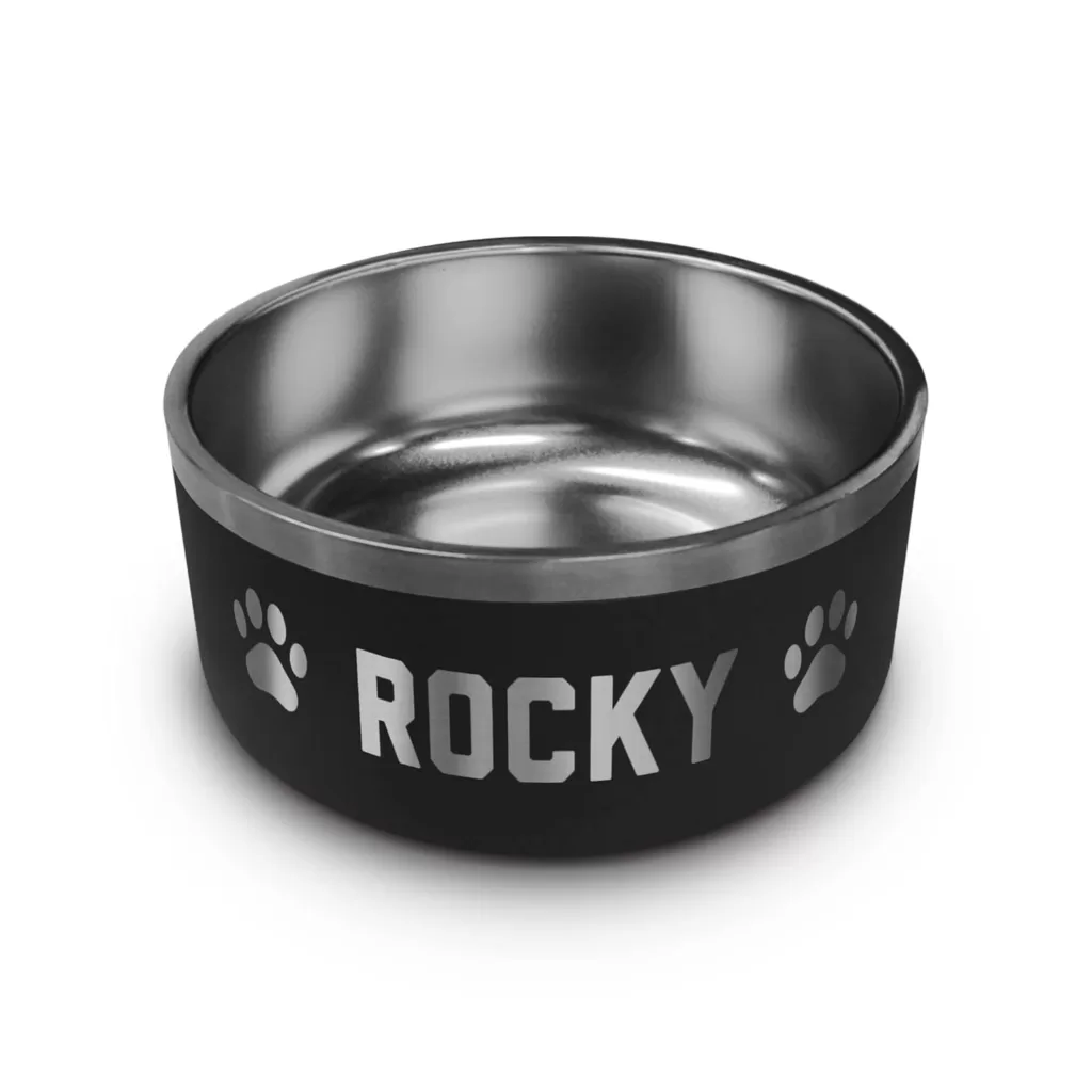 Personalized Dog Bowl - Engraved Dishwasher Safe - Custom Stainless Steel Non Slip 16 oz., 32 oz. or 64 oz. Dog Bowls with Pets Name, Insulated Dog Food and Water Dishes, Pet Feeding Supplies Bowl