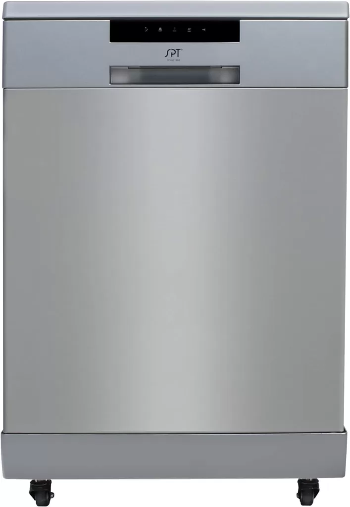 SPT SD-6513SS 24″ Wide Portable Stainless Steel Dishwasher with ENERGY STAR, 6 Wash Programs, 10 Place Settings and Stainless Steel Tub