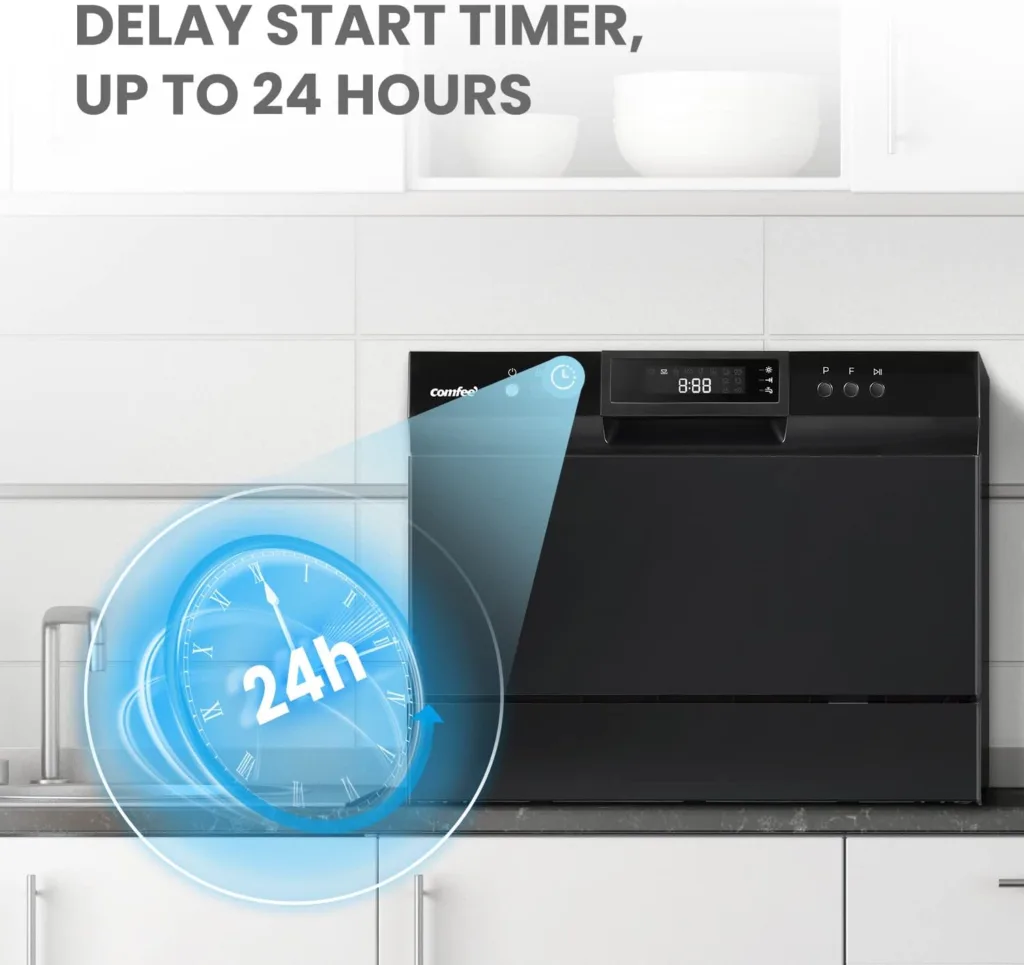 COMFEE‚Äô Countertop Dishwasher, Energy Star Portable Dishwasher, 6 Place Settings, Mini Dishwasher with 8 Washing Programs