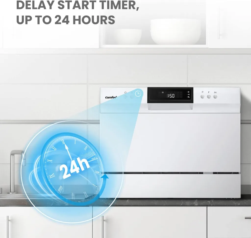 COMFEE‚Äô Countertop Dishwasher, Energy Star Portable Dishwasher, 6 Place Settings, Mini Dishwasher with 8 Washing Programs