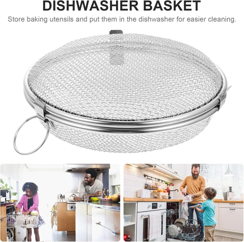 DOITOOL Dishwasher Silverware Basket Replacement Stainless Steel Dishwasher Basket Cutlery Storage Basket Kitchen Drain Basket, 7.1X7.1X1.18inch