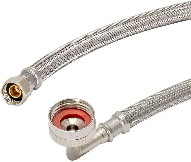 Eastman Dishwasher Installation Kit, 3/8 Inch Compression x 3/4 Inch FHT, 8 Foot Braided Stainless Steel Dishwasher Connectors, 41013