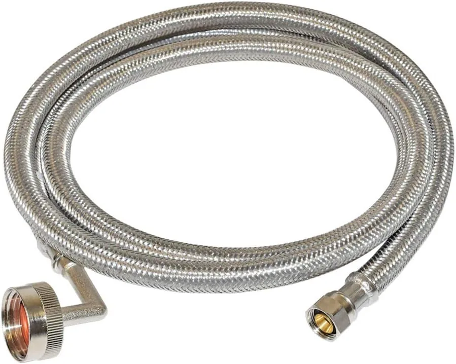 Eastman Dishwasher Installation Kit, 3/8 Inch Compression x 3/4 Inch FHT, 8 Foot Braided Stainless Steel Dishwasher Connectors, 41013