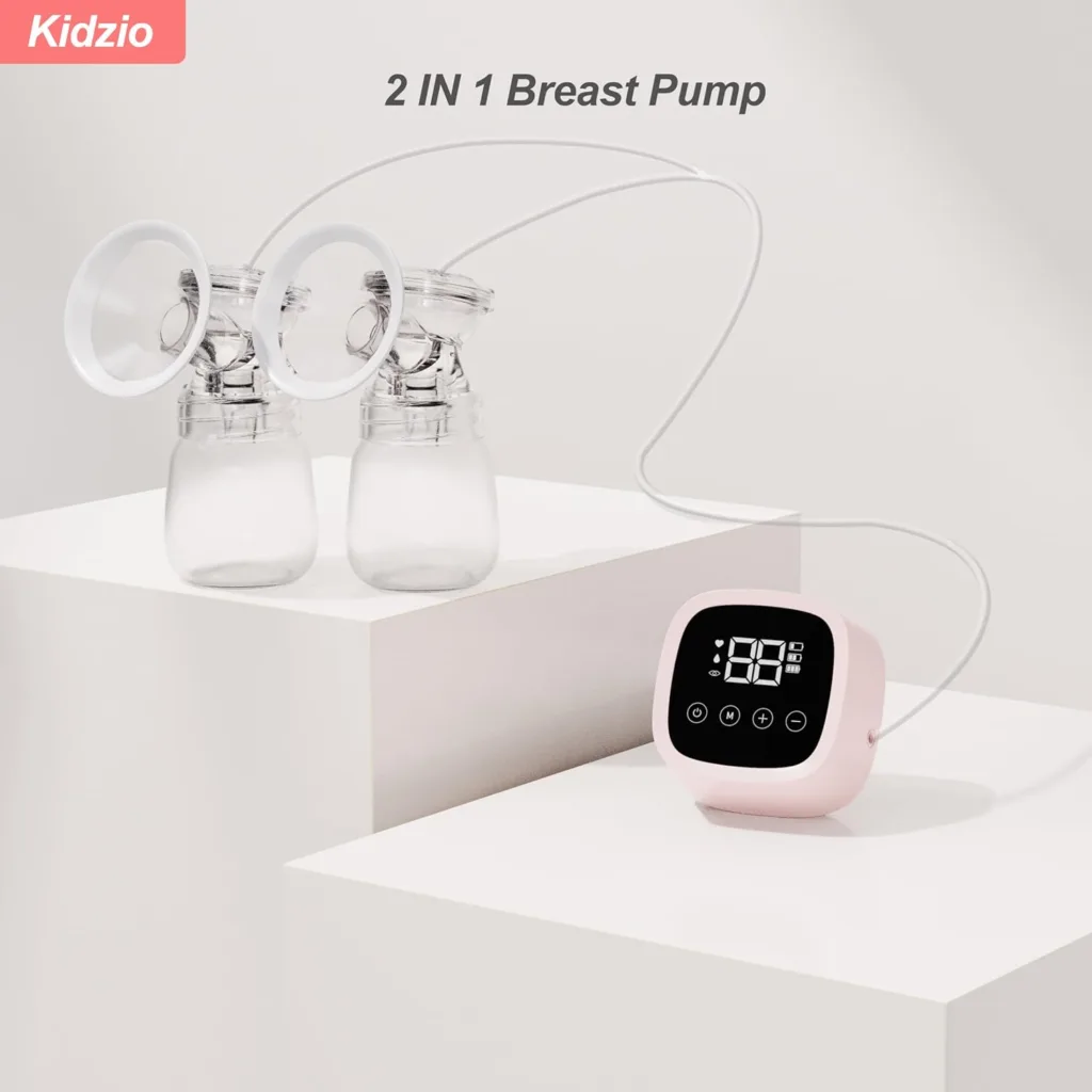 Electric Breast Pump,Electric Double Breast Pump,Portable Anti-backflow,3 Modes  27 Levels,180ml Feeding Bottle Suitable for Home and Travel,22mm (Pink)