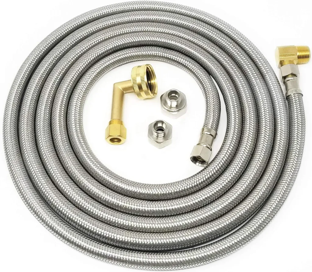 Stainless Steel Dishwasher Hose Kit - Burst Proof Water Supply Line with 3/8 Compression Connections from Kelaro
