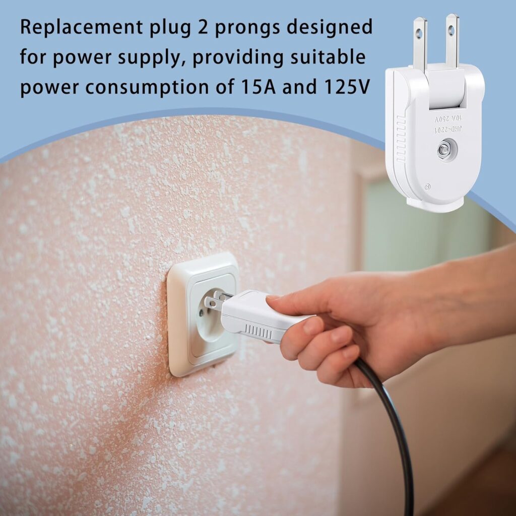 15 Pcs Extension Cord Replacement Plug 2 Prong 125V 15A Male Power Plug Rotatable Electric Plugs Lamp Plug for Small Appliances Power Strips DIY Craft Projects (Black)