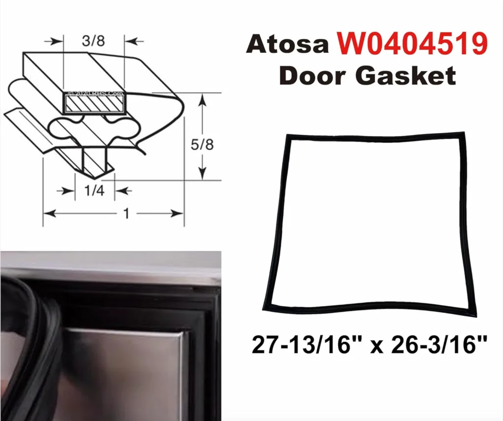 Atosa W0404519 Door Gasket 27-13/16 x 26-3/16, Easy Installation  Use