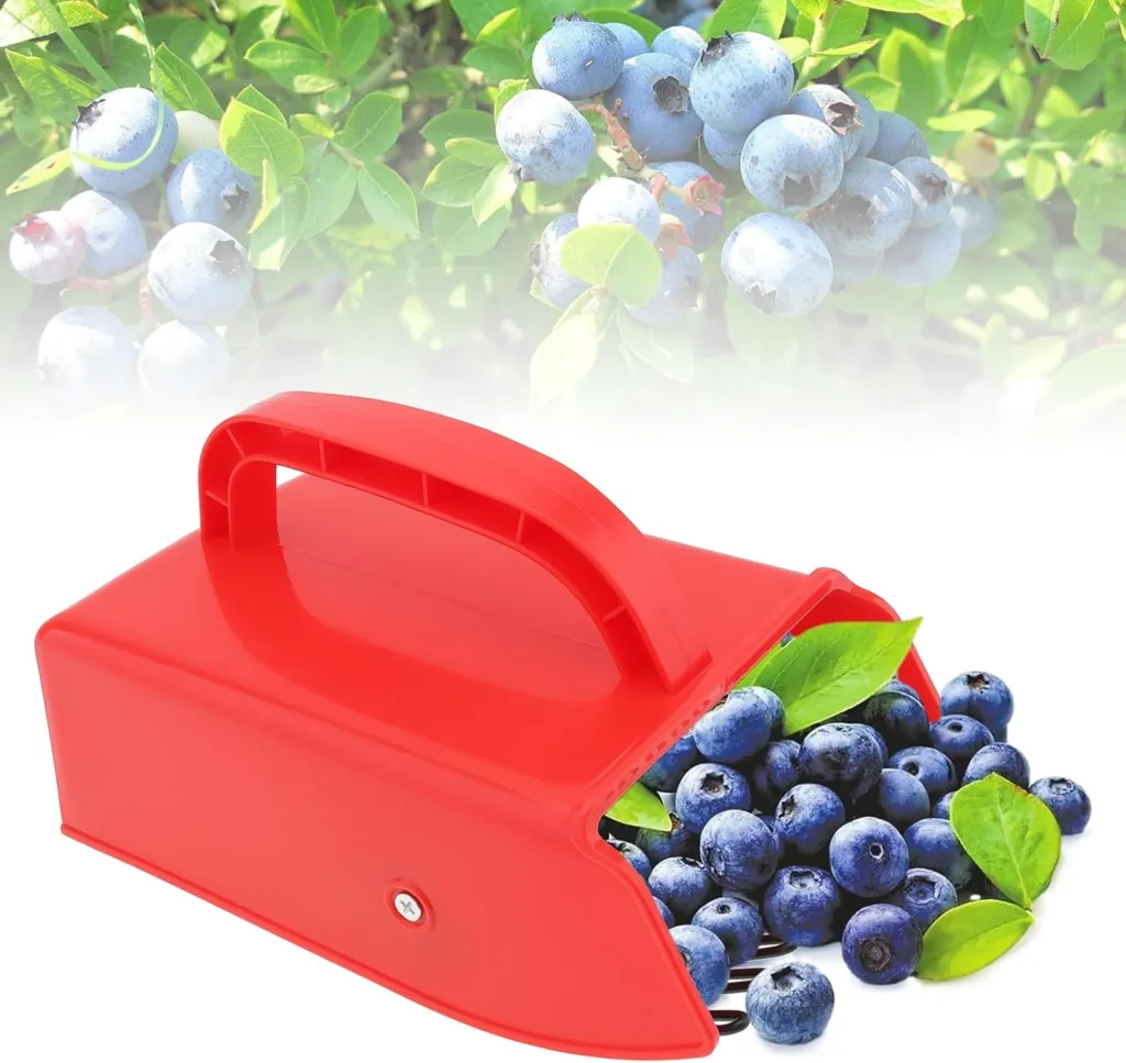 Berry Picker, Plastic Blueberry Picker Scoop with Ergonomic Handle and Metallic Comb for Easier Berry Picking, Berry Picker Rake Scoop for Blueberries, Lingonberries and Huckleberries (3pcs)