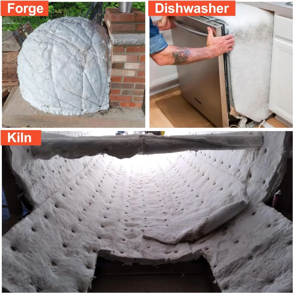 Ceramic Fiber Insulation Blanket (60.1x24x1) Fireproof Insulation Kaowool for Dishwasher, Forge, Fireplace,Kilns, Stoves, Furnace 1500C/2700F