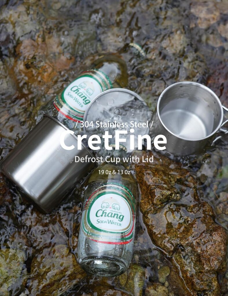 CretFine Backpacking Cooking Set with Mini Stove, Stainless Steel Camping Cookware with Carrying Bag for 1-2, Camping, Hiking, Backpacking, Bushcraft and Picnic