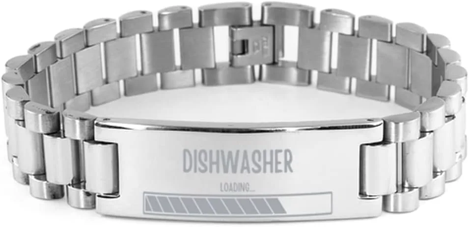 Dishwasher Loading in Progress, Dishwasher Ladder Stainless Steel Bracelet Gift, Funny Future Dishwasher Graduation Gifts