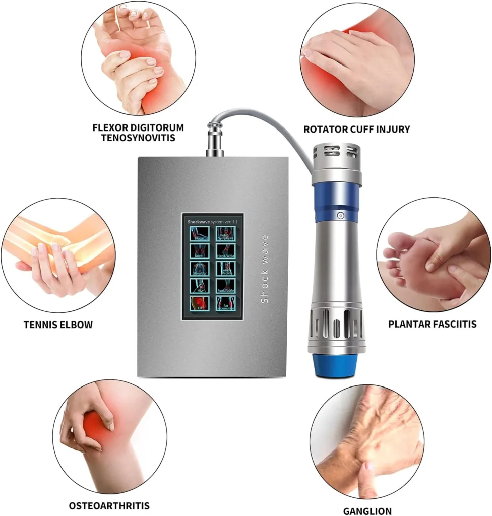 Shockwave Therapy Machine, Professional Shock Wave Therapy Device for Body Muscle Relaxation Multifunctional Electromagnetic Shockwave Device with 7 Massage Heads Pain Relief