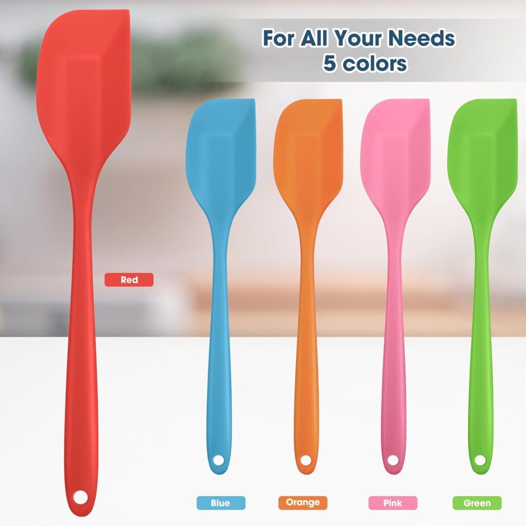 65 Pcs Mini Silicone Spatulas Bulk 8.3 Inch Rubber Spatula Set Small Heat Resistant Spatulas Seamless Design Non Stick Flexible Scrapers for Kitchen Use Cooking Baking Mixing Tool (Lovely)