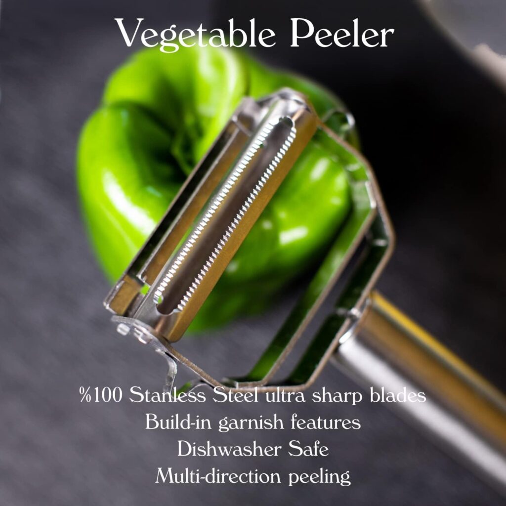 Merashine Vegetable Peeler, Dual Blade Stainless Steel Vegetable Peeler, Cutter, Slicer, Shredder, Scraper - Fruit, Potatoes, Carrot, Cucumber
