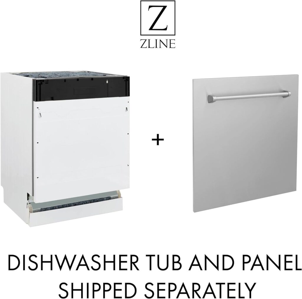 ZLINE 18 Tallac Series 3rd Rack Top Control Dishwasher in Custom Panel Ready with Stainless Steel Tub, 51dBa (DWV-18) (Pannel Ready)