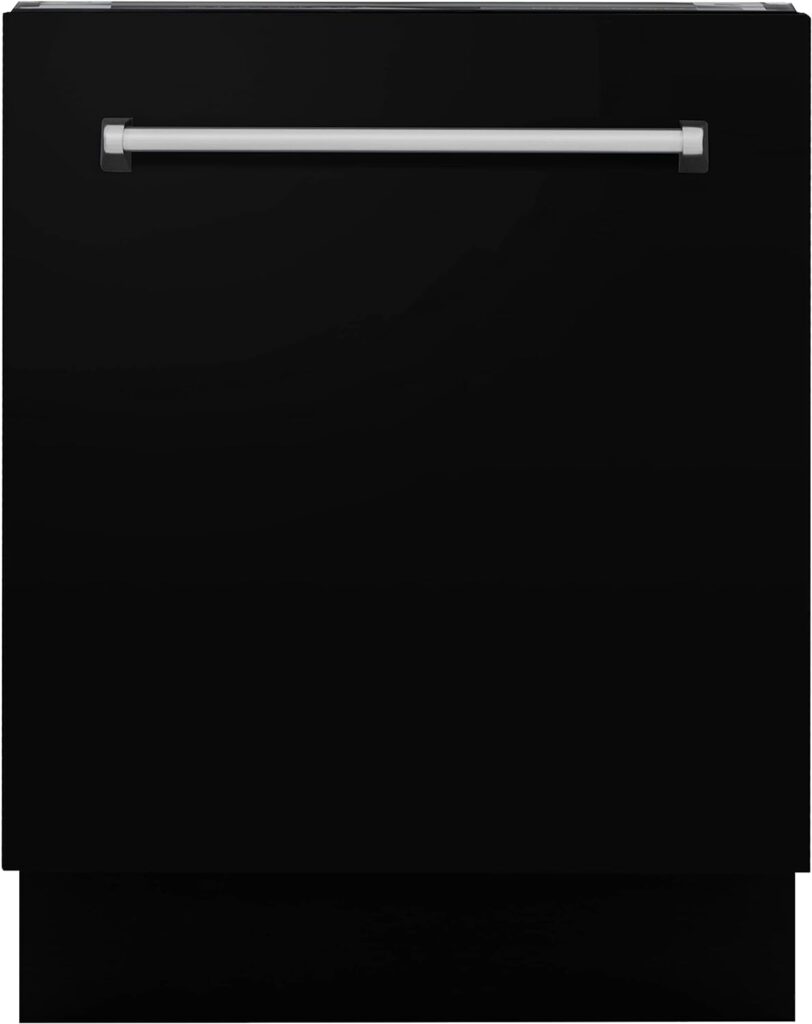 ZLINE 24 Tallac Series 3rd Rack Tall Tub Dishwasher in Black Matte with Stainless Steel Tub, 51dBa (DWV-BLM-24)