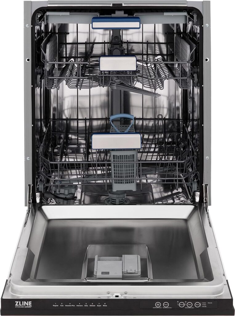 ZLINE 24 Tallac Series 3rd Rack Tall Tub Dishwasher in Oil Rubbed Bronze with Stainless Steel Tub, 51dBa (DWV-ORB-24)