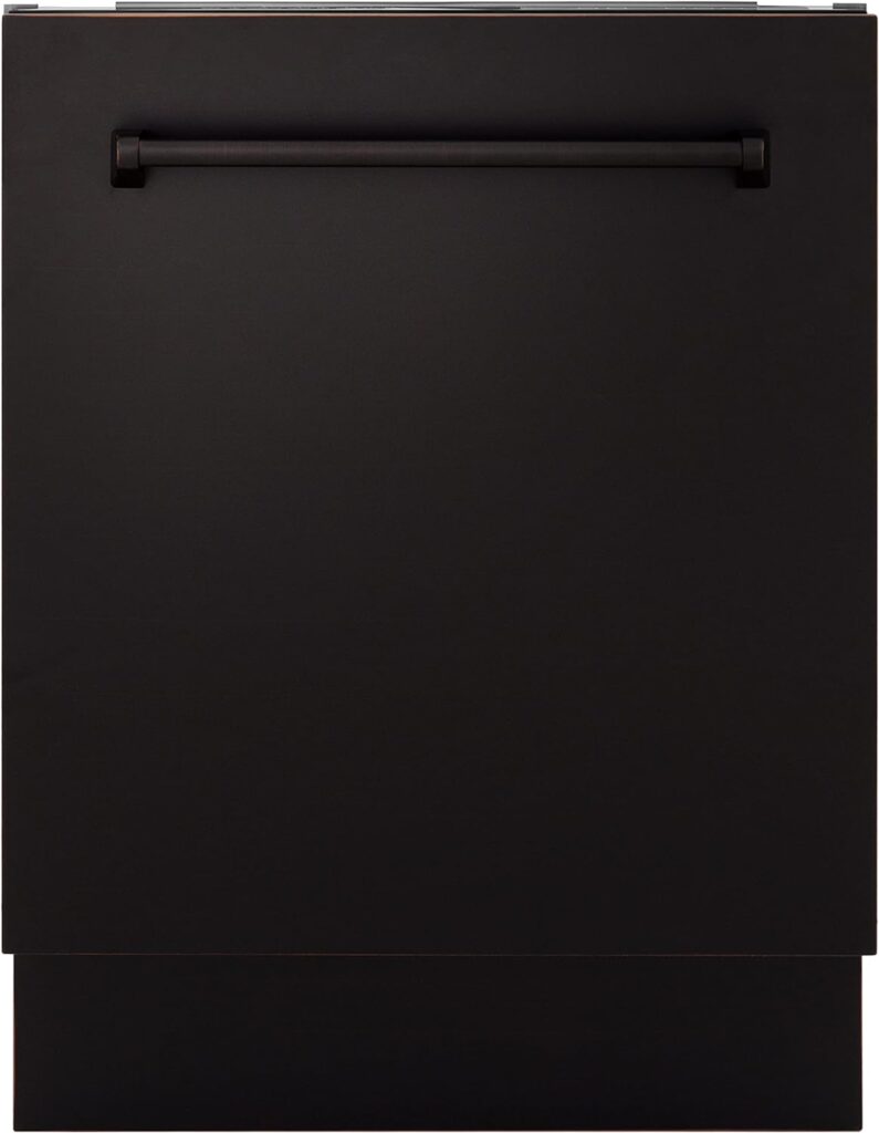 ZLINE 24 Tallac Series 3rd Rack Tall Tub Dishwasher in Oil Rubbed Bronze with Stainless Steel Tub, 51dBa (DWV-ORB-24)